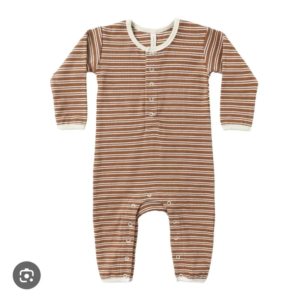 Quincy Mae Ribbed One piece in cedar stripe
